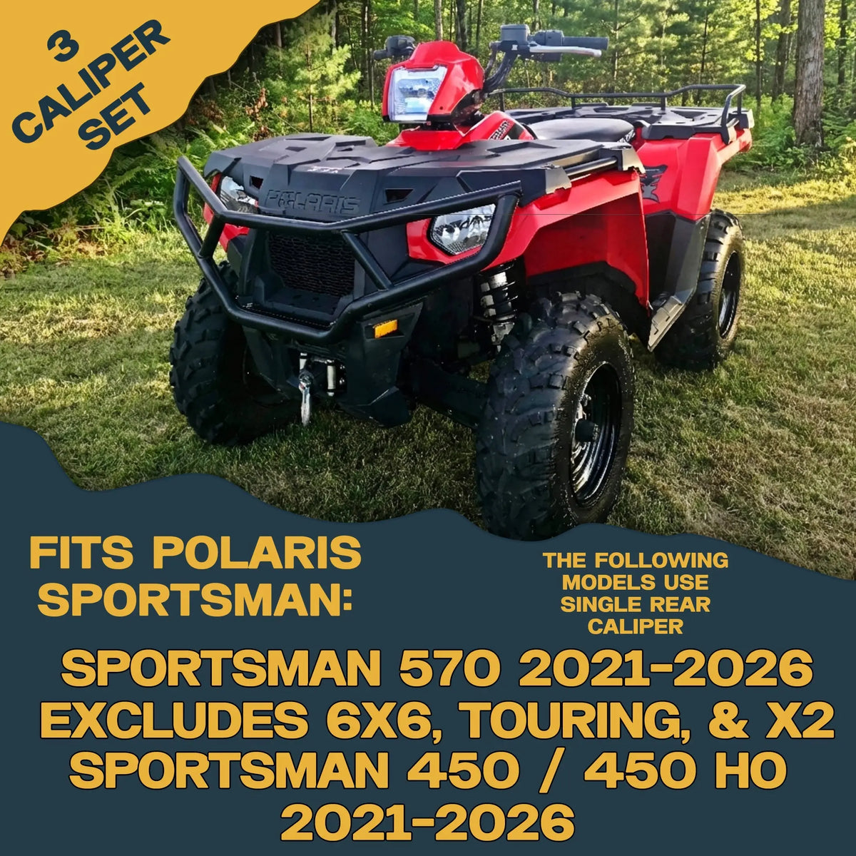 Polaris Sportsman 450/570 2021-2026 Ridge Rider Rotor and Pad Kit
