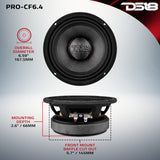 6.5” Motorcycle & Motorsports Loudspeaker With Water Resistant Carbon Fiber Cone | 4-Ohm 300W RMS DS18