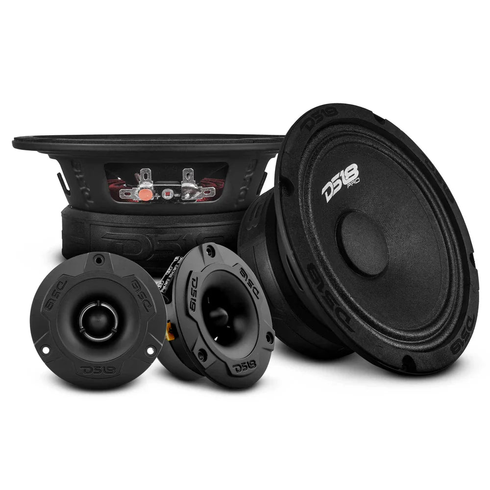 DS18 PRO-GM6.4PK 6.5" 140W RMS Loudspeakers and Tweeters Package