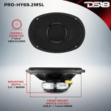 PRO 6x9” Hybrid Slim Loudspeaker with Water-Resistant Cone and Compression Driver Horn | 175W RMS 2-Ohm