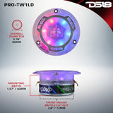 3.8” Super Bullet Tweeter with 1” Aluminum Voice Coil & Digital LED Lights DS18