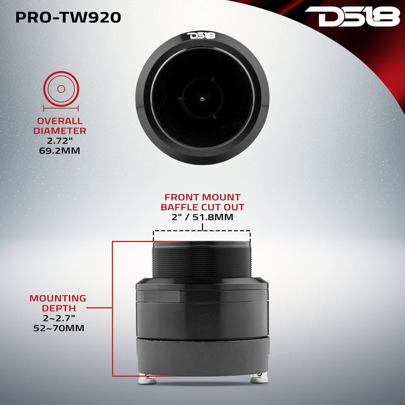 2.7" High Compression Neodymium Super Bullet Tweeter 160 Watts 1.4" Titanium 4-Ohm Vc