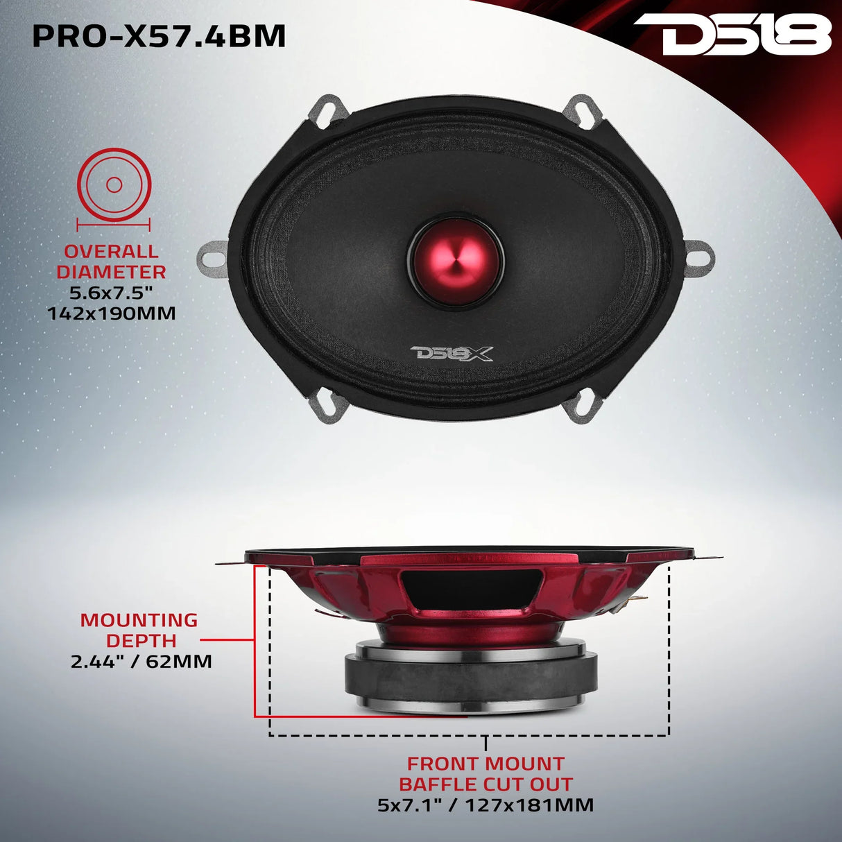 PRO-X Mid-Range Loudspeaker with Bullet