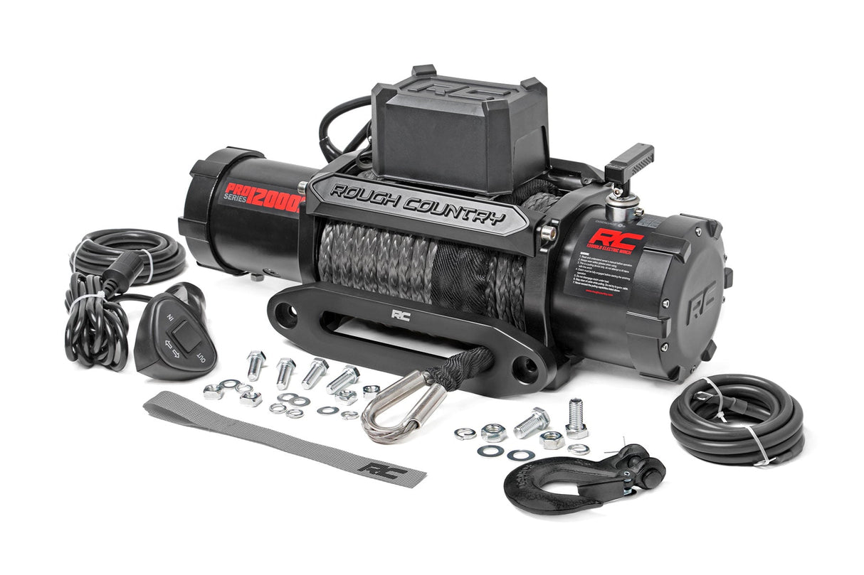 12000-Lb Pro Series Winch Synthetic Rope Rough Country