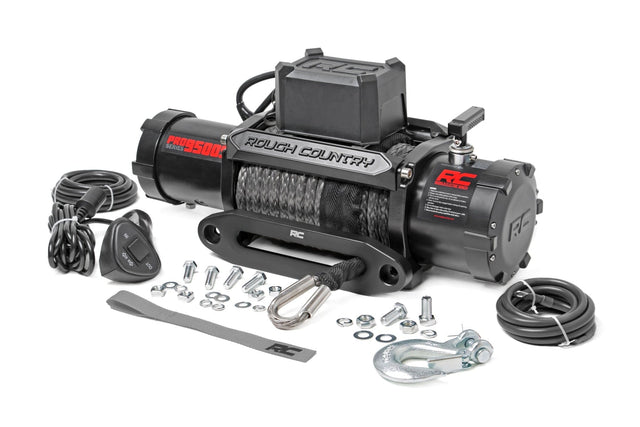 9500-Lb Pro Series Winch Synthetic Rope Rough Country