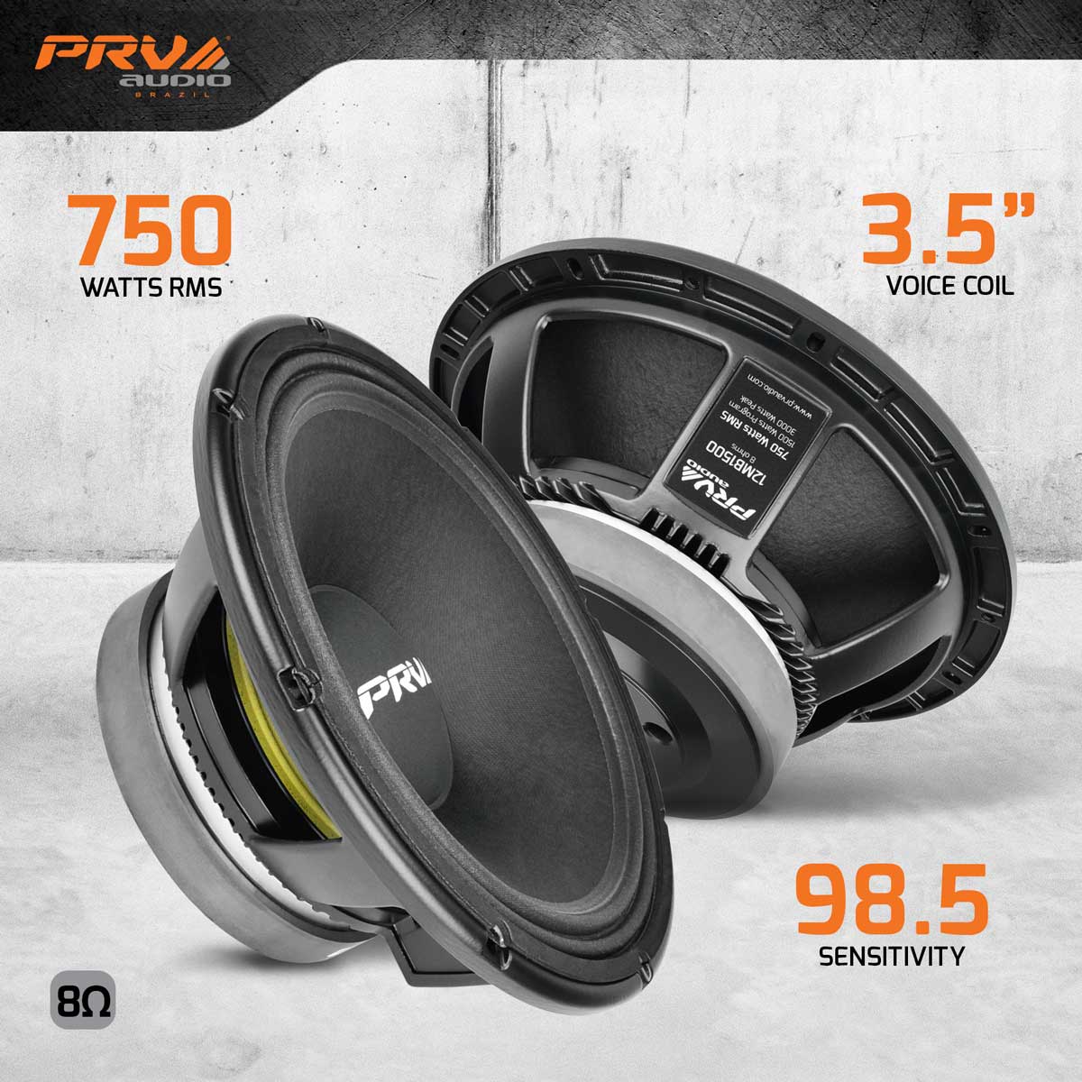 PRV AUDIO 12MB1500 12" Mid Bass 8 ohms PRV