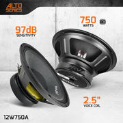 PRV AUDIO 12 Inch Woofer Speaker 12W750A 750 Watts Program Power PRV