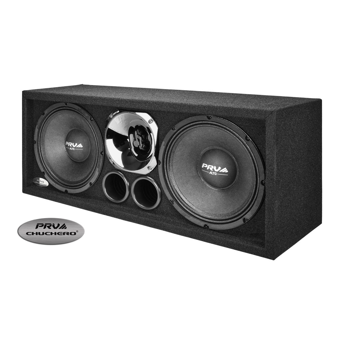 PRV210-290 CHROME Dual 10in Chuchero Loaded Speaker Box