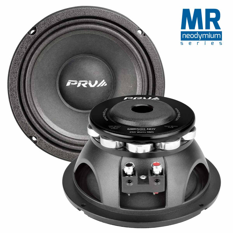PRV AUDIO 6.5 Inch Midrange Speaker 6MR500-NDY 500 Watts 8 Ohm Neodymium Magnet PRV
