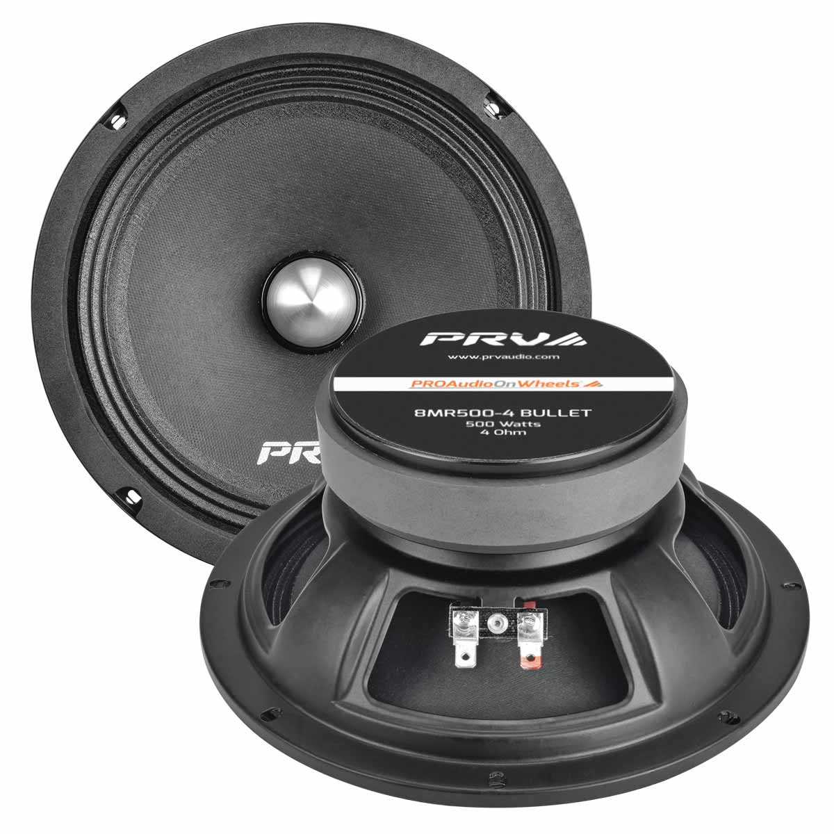 PRV AUDIO 8 Inch Midrange Speaker 8MR500-4 Bullet, 500 Watts Program Power, 4 Ohm PRV
