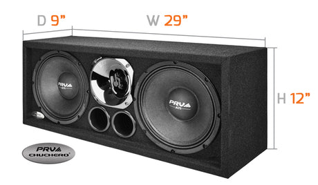 PRV210-290 CHROME Dual 10in Chuchero Loaded Speaker Box