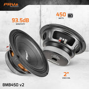 8MB450 v2 PRV 8" MIDBASS LOUDSPEAKER PRV