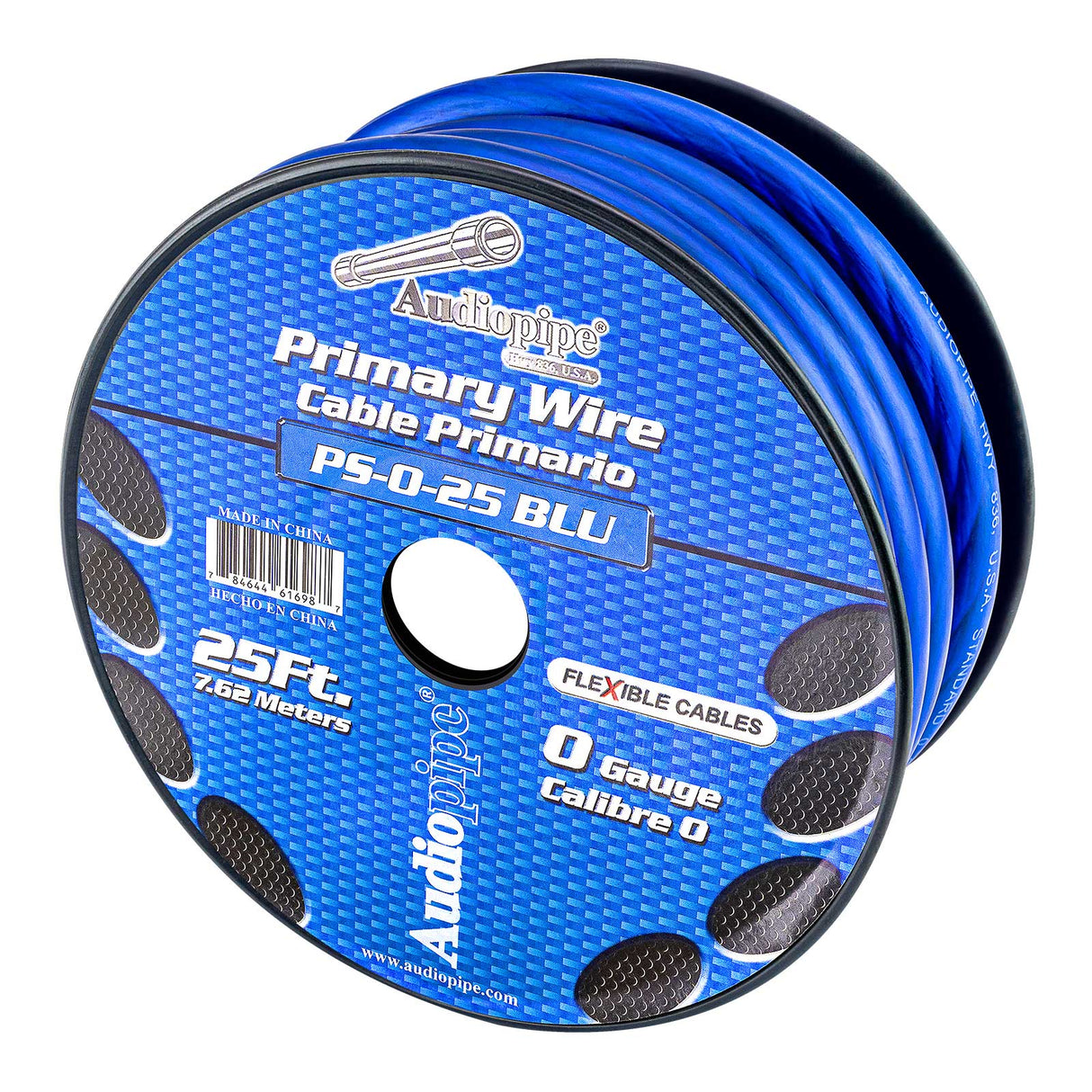 25Ft Primary Wire (PS-0-25 BLU) Audiopipe