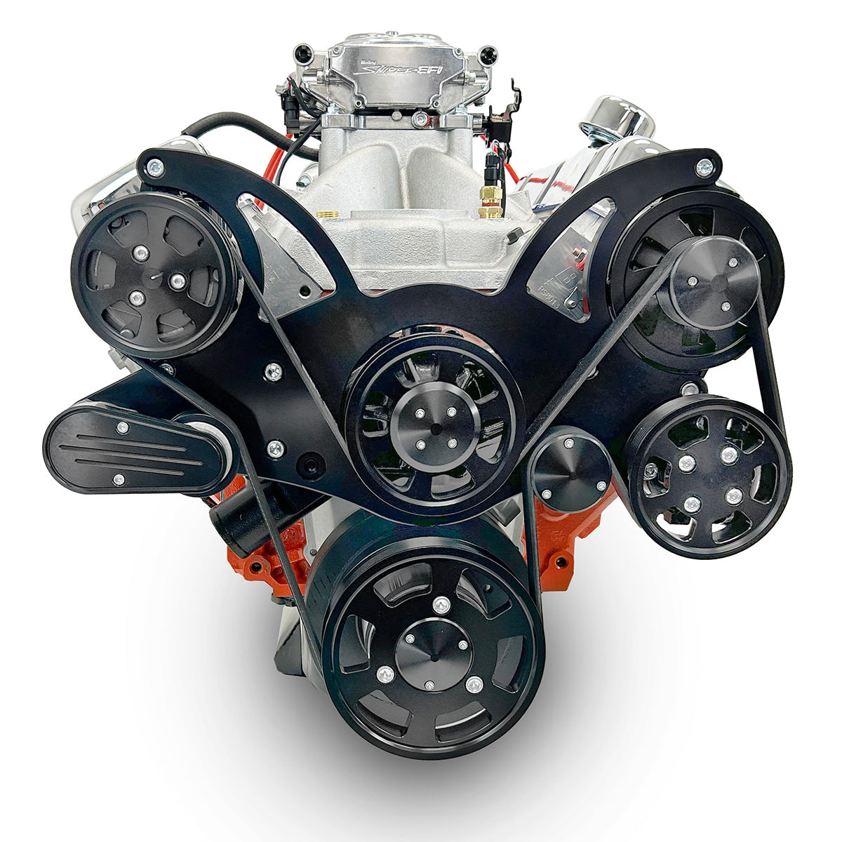 GM Big Block Compatible 502 c.i. Pro Series Engine - 627 Horsepower - Deluxe Dressed - Black Pulley Kit - Fuel Injected