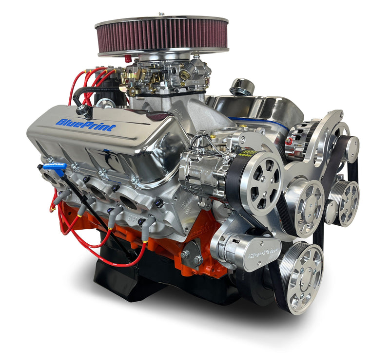 GM Big Block Compatible 540 c.i. Pro Series Engine - 670 Horsepower - Deluxe Dressed - Polished Pulleys - Carbureted
