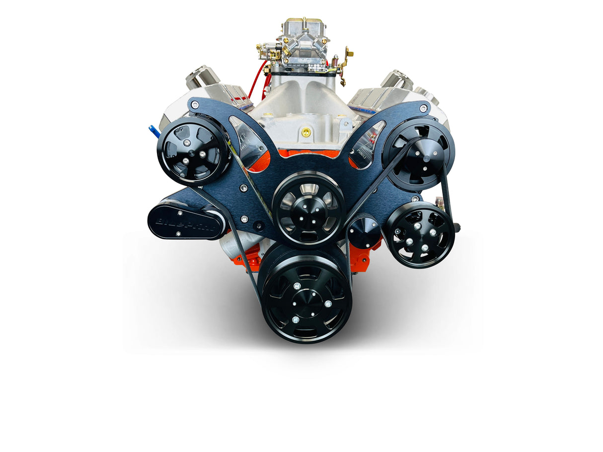 GM Big Block Compatible 540 c.i. Pro Series Engine - 670 Horsepower - Deluxe Dressed - Black Pulley Kit - Carbureted