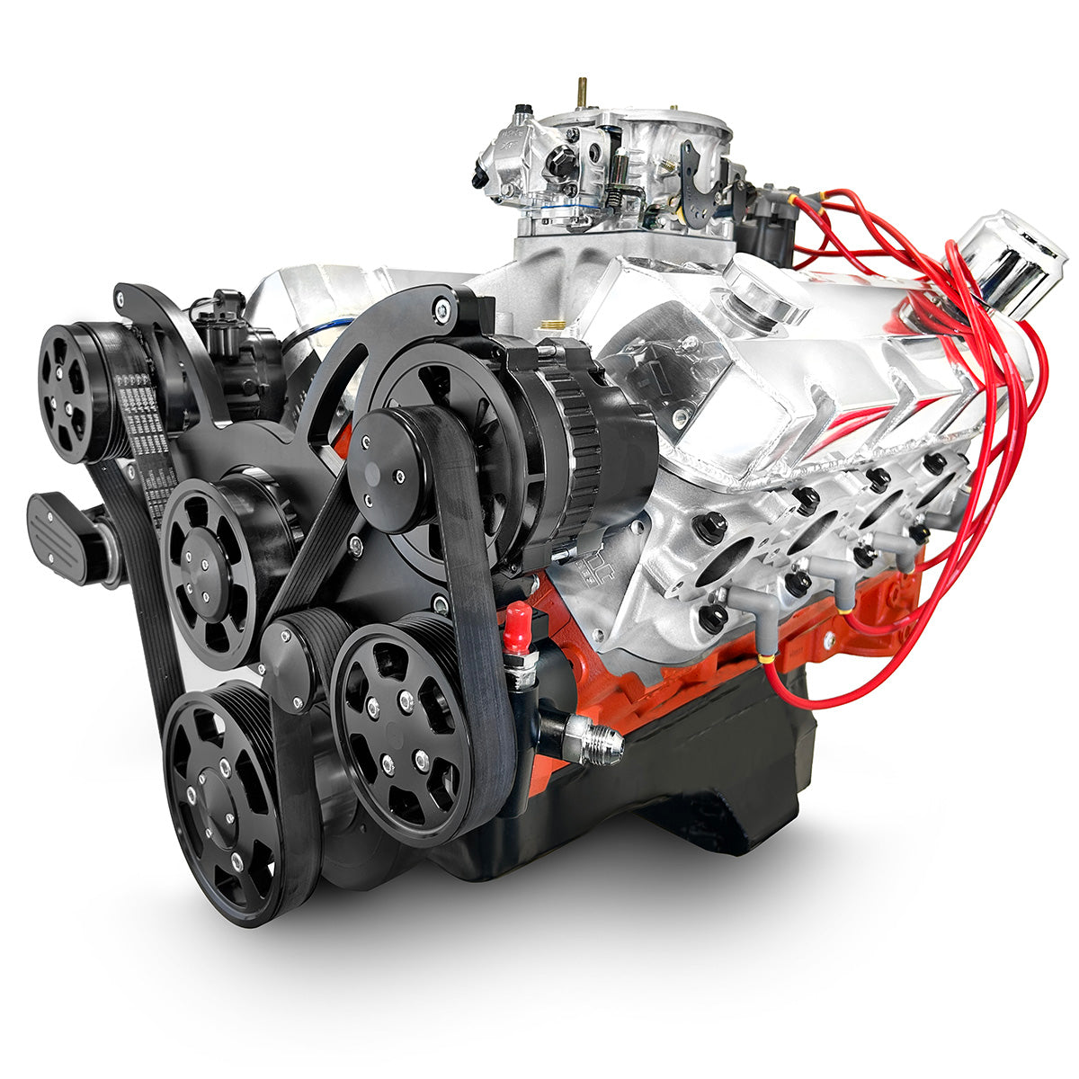 GM Big Block Compatible 598 c.i. Pro Series Engine - 741 Horsepower - Deluxe Dressed - Black Pulley Kit - Carbureted