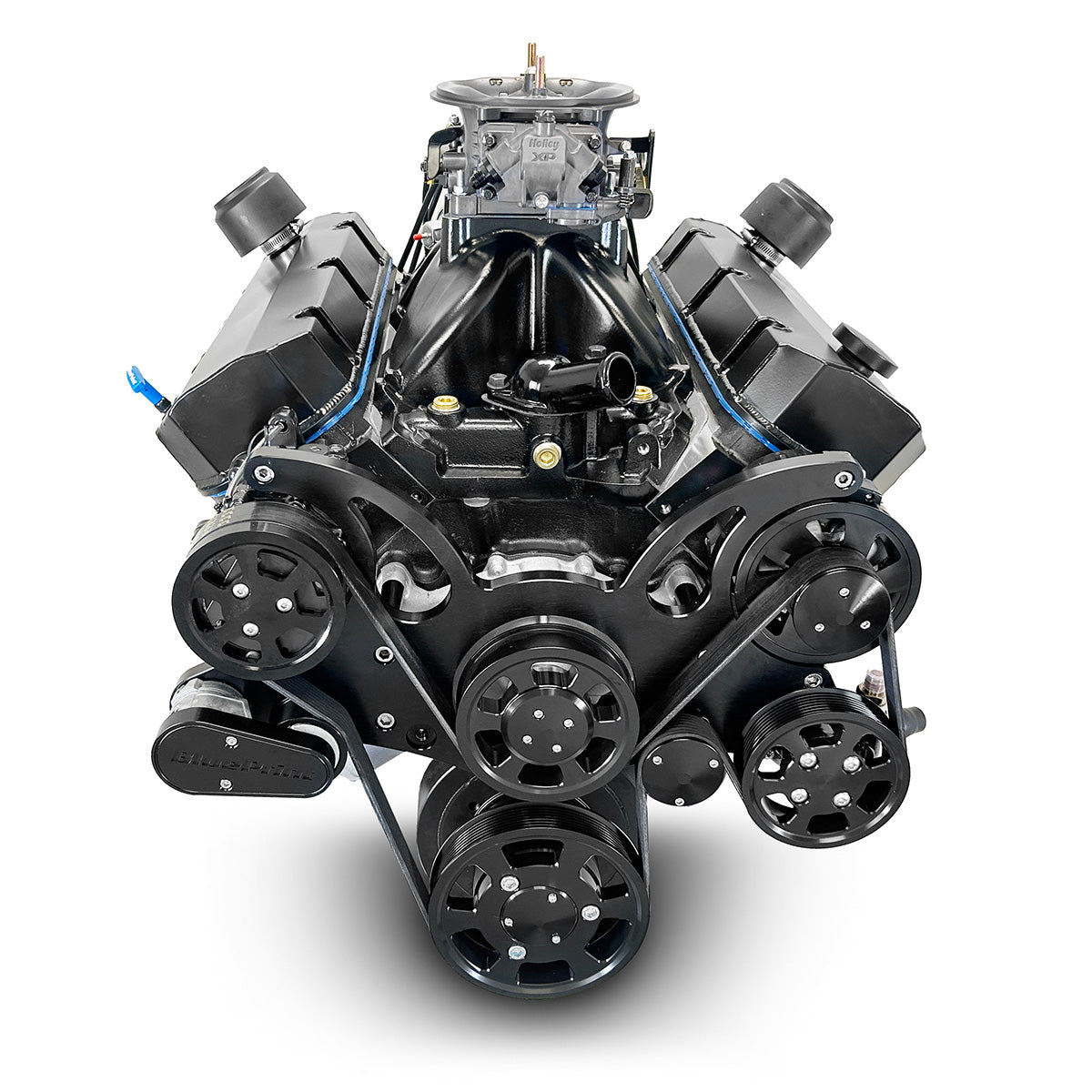 GM Big Block Compatible 632 c.i. Pro Series Engine - 815 Horsepower - Blackout Reaper Edition - Deluxe Dressed - Black Pulley Kit - Fuel Injected