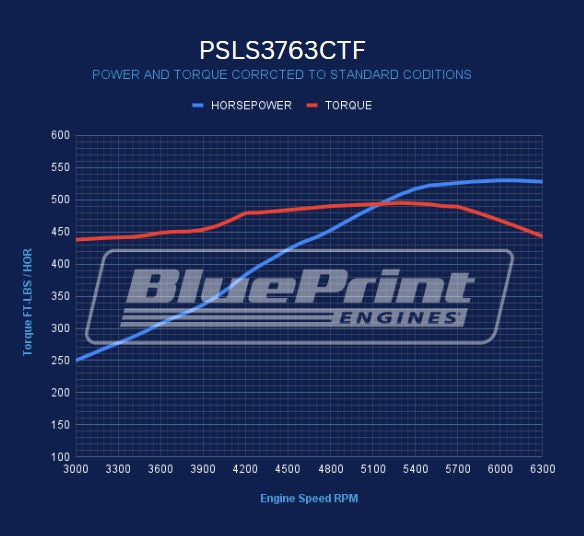 GM LS Compatible 376 c.i. Pro Series Engine - 530 Horsepower - Base Dressed - Holley Terminator X EFI System