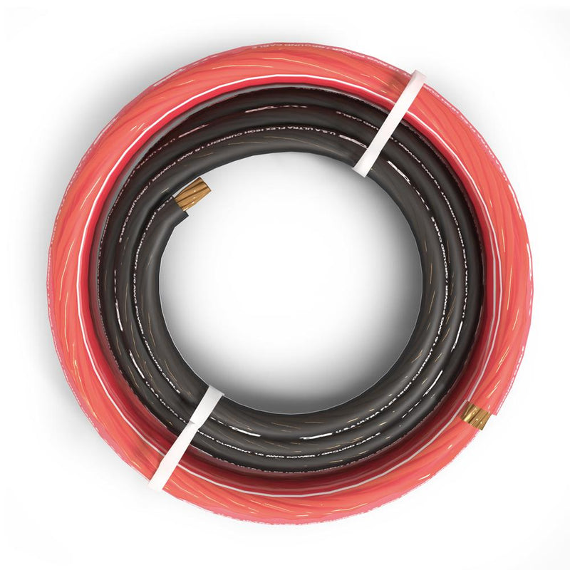 1/0-GA Ultra Flex OFC Ground Power Cable 5 Ft Black and 20 Ft Red Kit