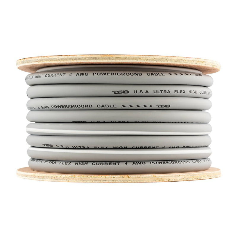 4-GA 100% OFC Ground, Power Cable, 50 Feet -Silver