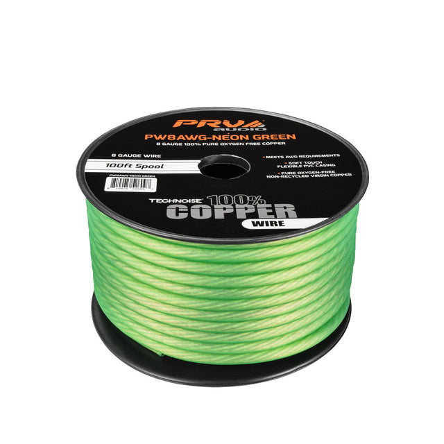 PW8AWG-NEON GREEN 100ft Roll PRV
