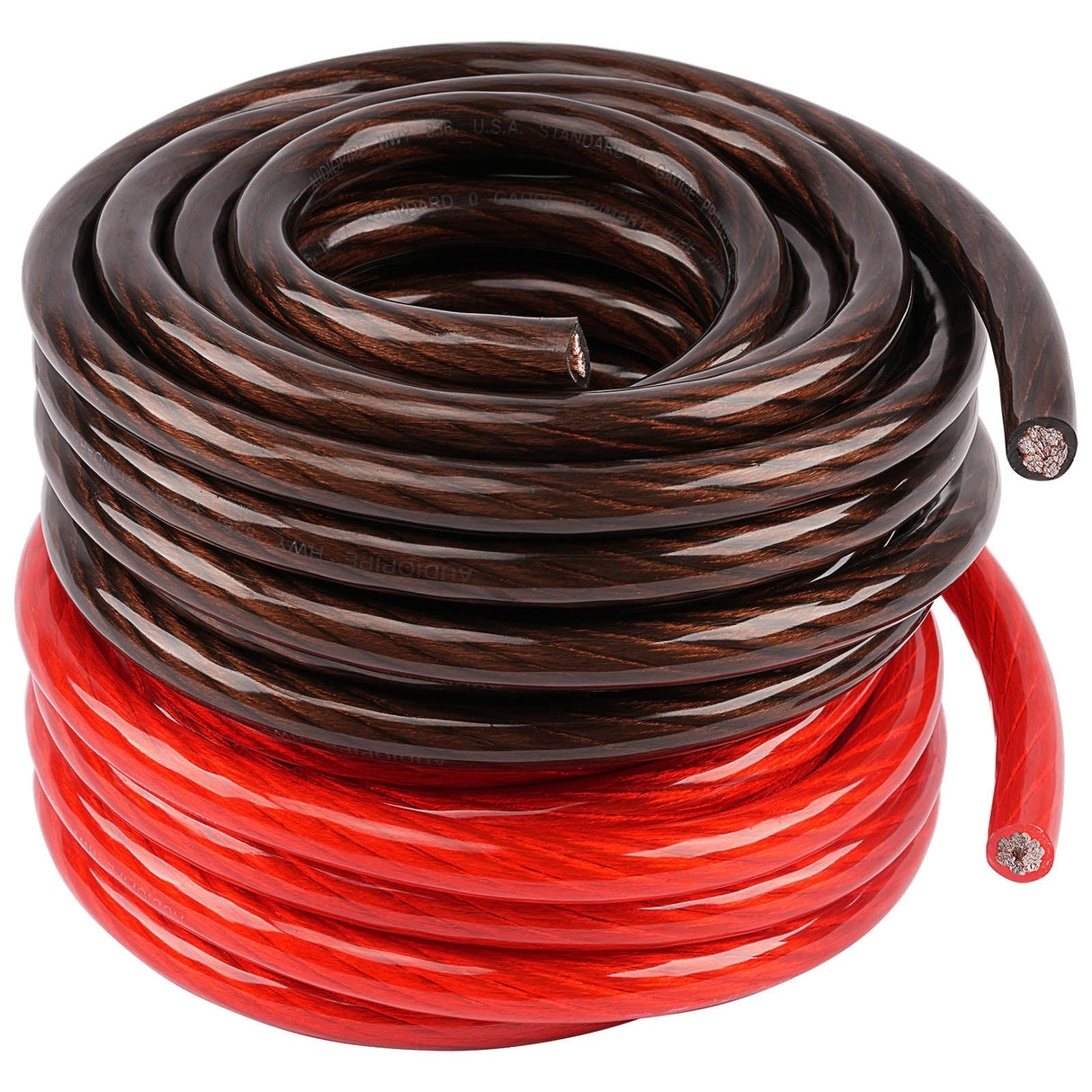 25Ft 0 Gauge Black and 25Ft 0 Gauge Red Primary Wire (PWK-0-25RB) Audiopipe