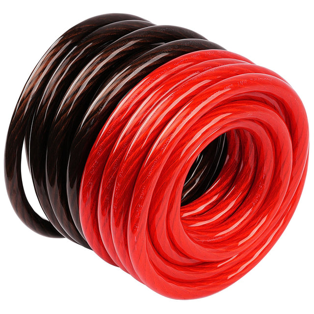 25Ft 0 Gauge Black and 25Ft 0 Gauge Red Primary Wire (PWK-0-25RB) Audiopipe