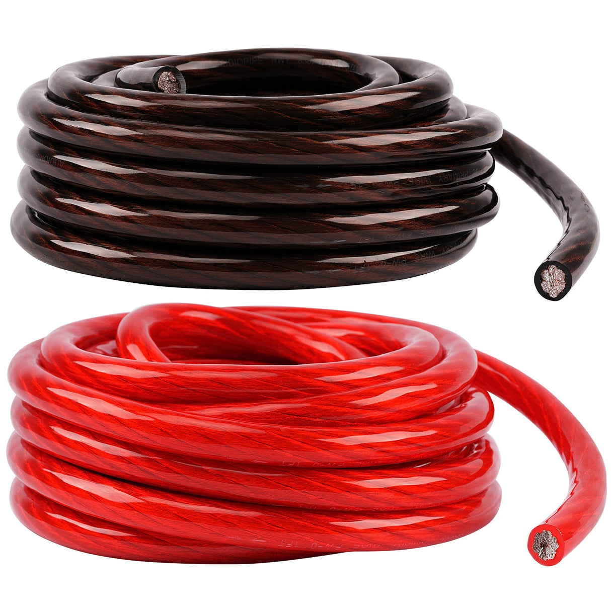 50Ft 0 Gauge Black and 50Ft 0 Gauge Red Primary Wire (PWK-0-50RB) Audiopipe