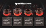 25Ft 4 Gauge Black and 25Ft 4 Gauge Red Primary Wire (PWK-4-25RB) Audiopipe