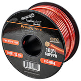 100Ft 8 Gauge Primary Wire (PWV-8CPR-100R) Audiopipe