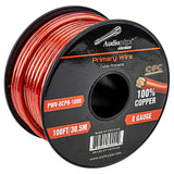100Ft 8 Gauge Primary Wire (PWV-8CPR-100R) Audiopipe