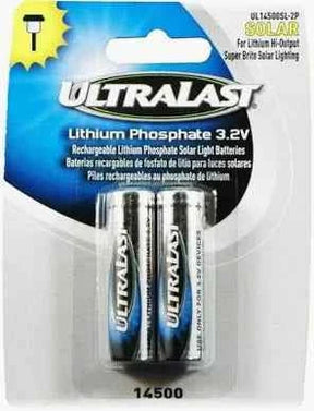 Ultralast UL14500SL-2P 14500 Lithium Batteries for Solar Lighting, 2 Pack UltraLast