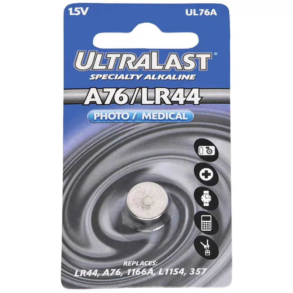 Ultralast UL76A Alkaline Photo/Medical Button Cell Battery UltraLast