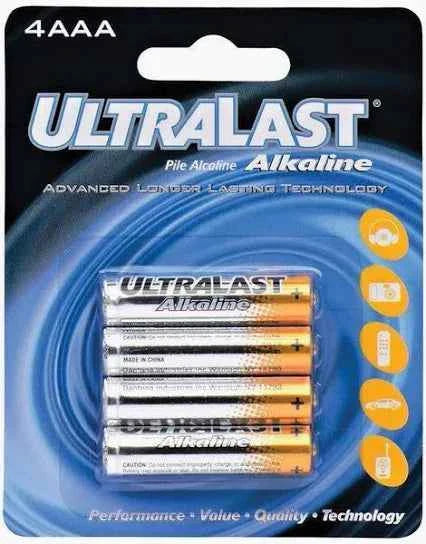 Ultralast ULA4AAA AAA Alkaline Battery, 4 pack UltraLast