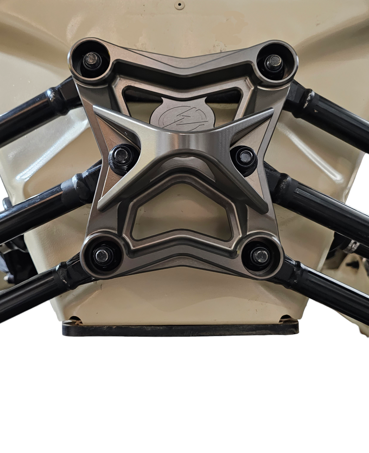 2017-2021 Can Am X3 Maverick EOD Radius Rod Plate with Tow Hook Gun Metal www.elektricoffroad.com