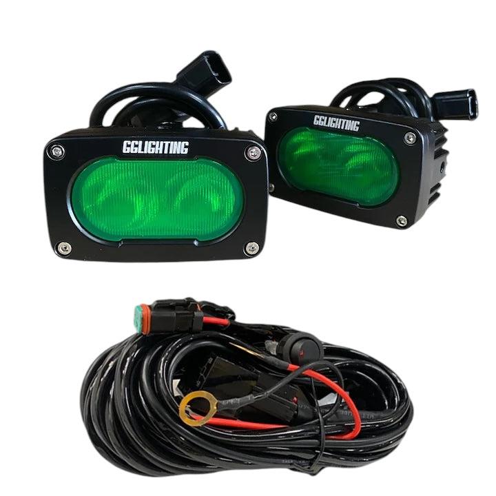 GP10 Offroad LED Pod Bundle Green With Free Wiring Harness by GG Lighting