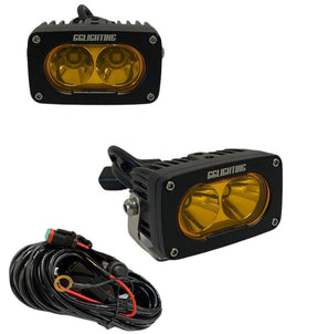 GP10 Offroad LED Pod Bundle Amber With Free Wiring Harness GGLighting