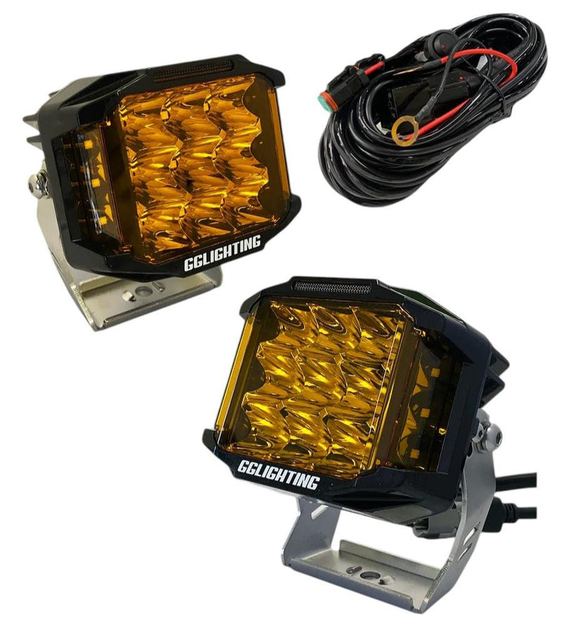 CB60 Amber Pod Bundle With Wiring Harness by GG Lighting