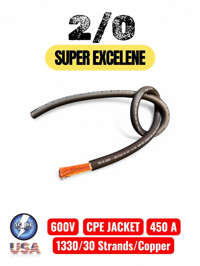 SUPER EXCELENE WELDING CABLE 2/0 F2T008 (BUY PER FOOT) AC/DCWIREANDSUPPLY