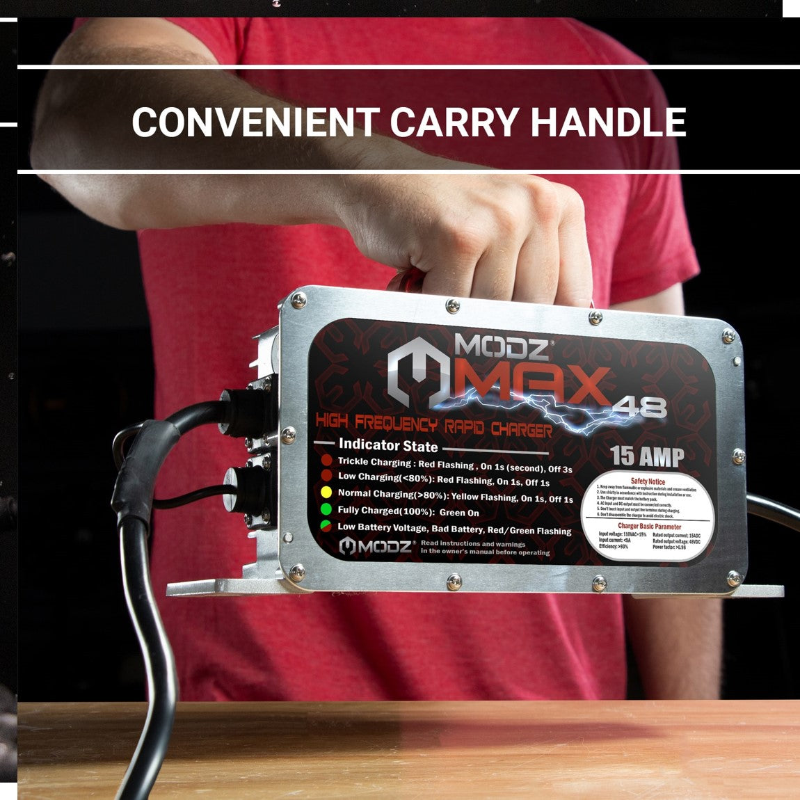 MODZ Max48 15A Yamaha G19 and G22 Battery Charger for 48V