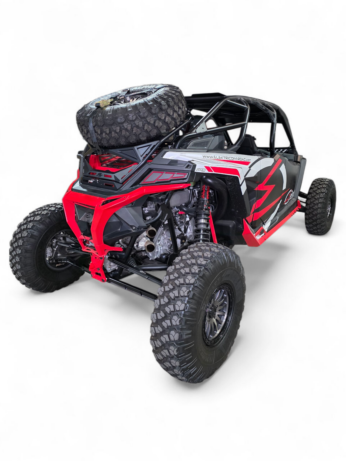 2020+ Polaris RZR Pro XP, 2022+ Pro R/Turbo R, 2025+ Pro R/Pro S Tire Rack www.elektricoffroad.com