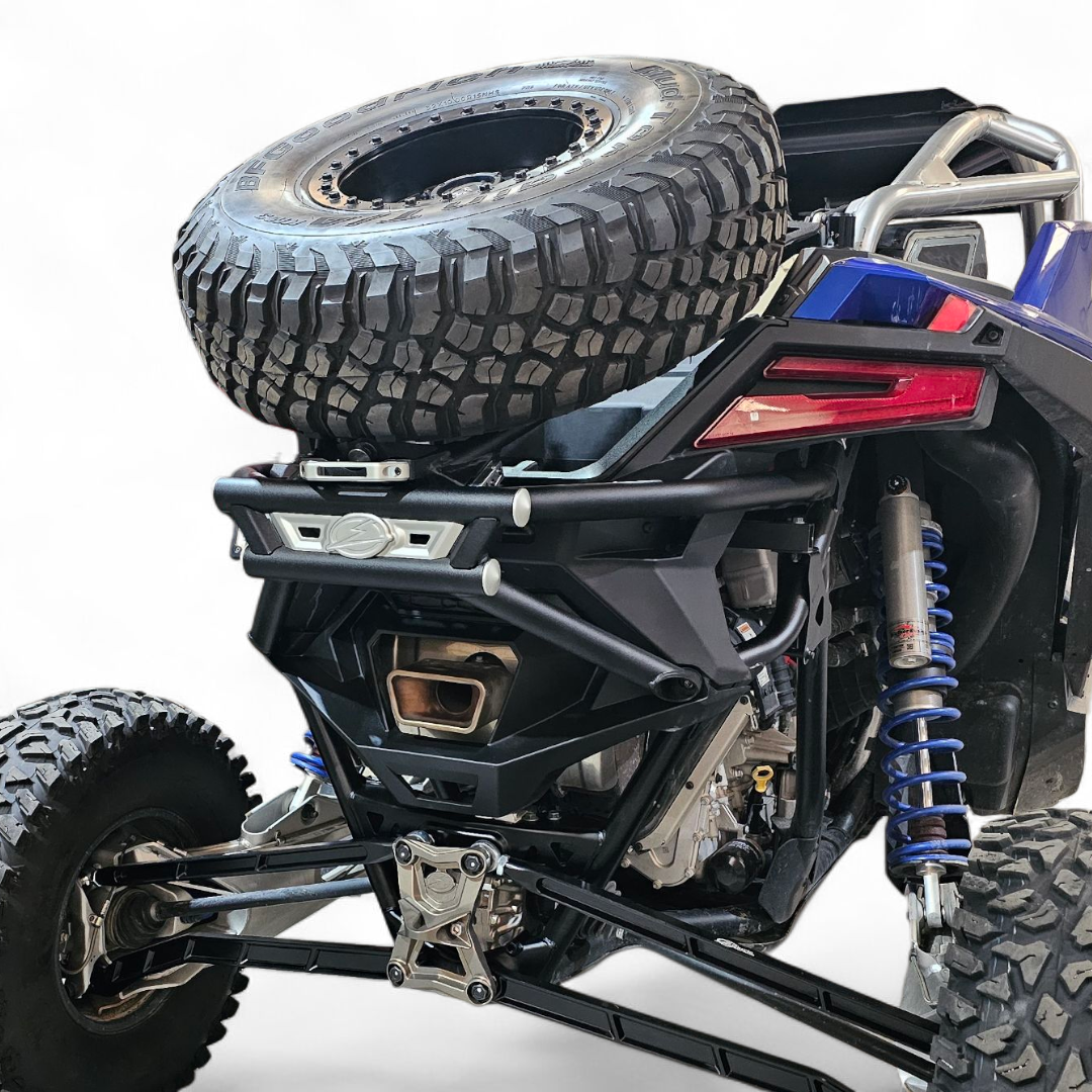 2022+ Polaris RZR Pro R Amp Rear Tire Rack Rear Bumper Combo www.elektricoffroad.com