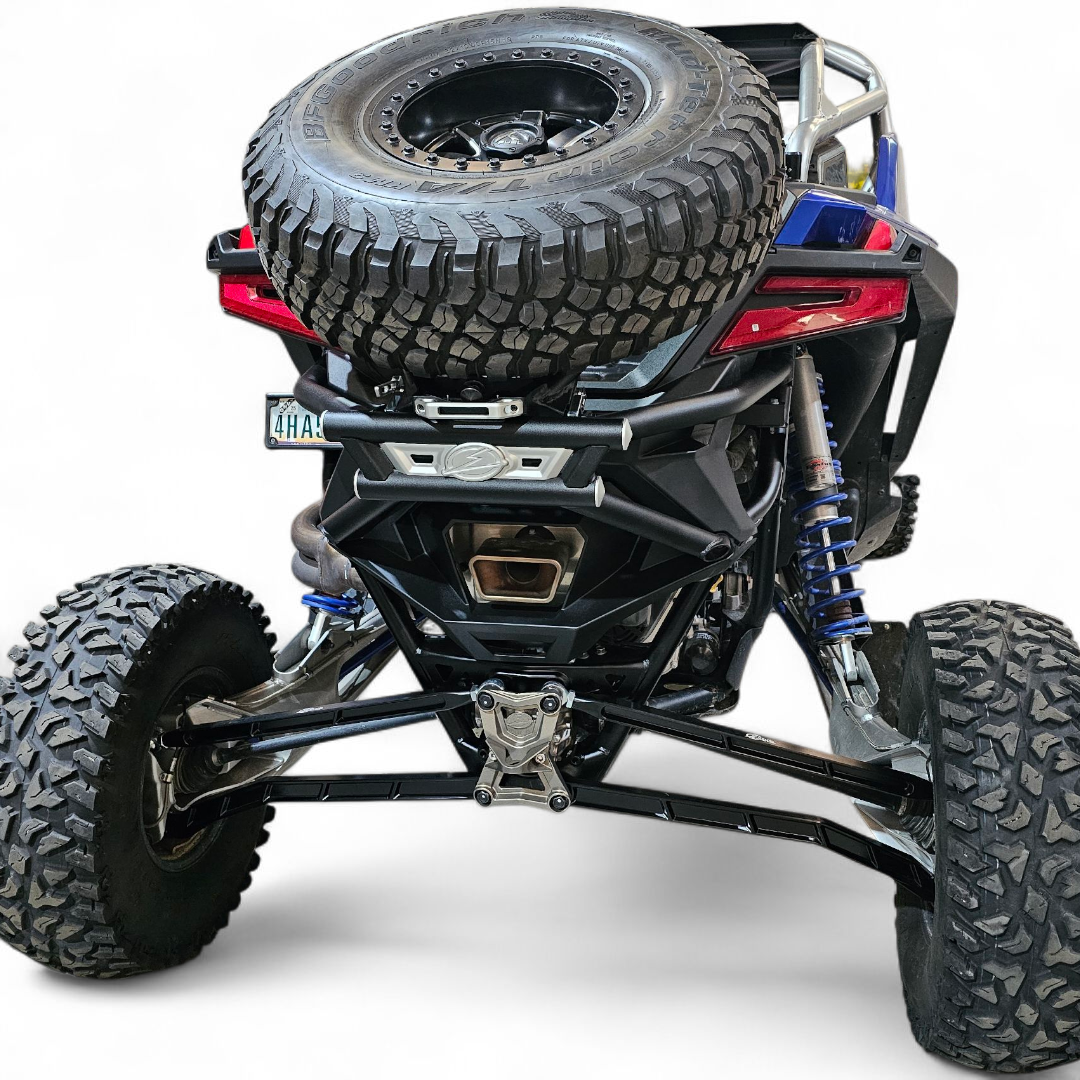 2022+ Polaris RZR Pro R Amp Rear Tire Rack Rear Bumper Combo www.elektricoffroad.com