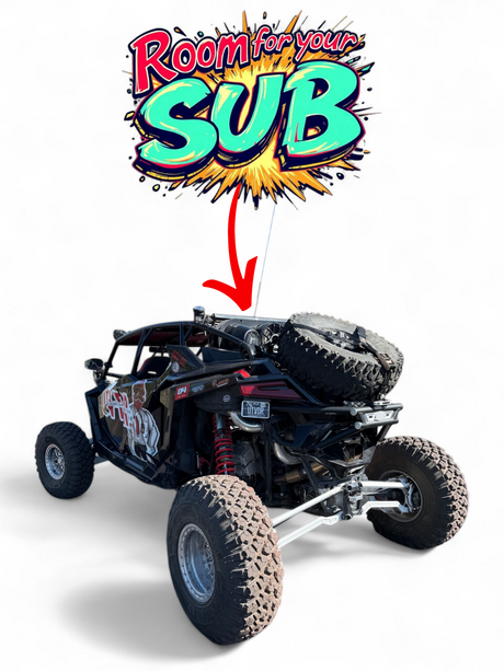 2022+ Polaris RZR Pro R Amp Rear Tire Rack Rear Bumper Combo www.elektricoffroad.com
