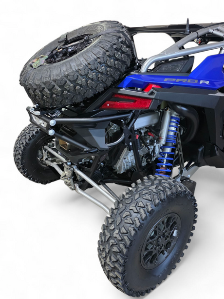 2022+ Polaris RZR Pro R Amp Rear Tire Rack Rear Bumper Combo www.elektricoffroad.com