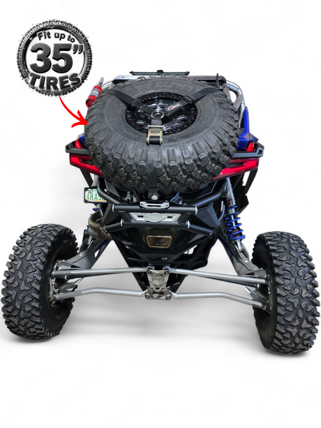 2022+ Polaris RZR Pro R Amp Rear Tire Rack Rear Bumper Combo www.elektricoffroad.com