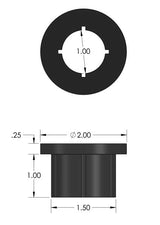 DOM Sleeve & Poly Bushing  3 Inch Mounting Width 9/16" Bolt Hole