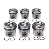 2007-2018 Cummins Mahle Set of 6 Pistons w/ Rings - .020 (224-3732WR.020)