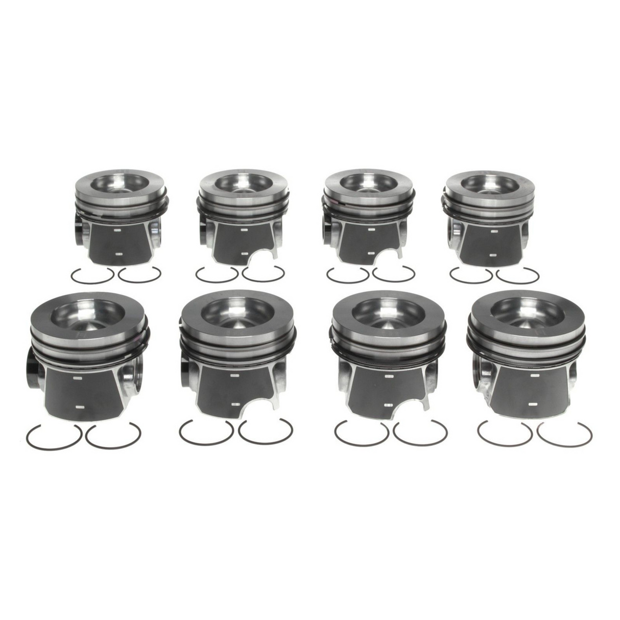 2008-2010 Powerstroke 6.4L Mahle Set of 8 Pistons w/ Rings - 0.25MM (224-3851WR-0.25MM)